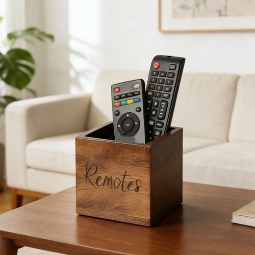 Remote control holder - holder, wood