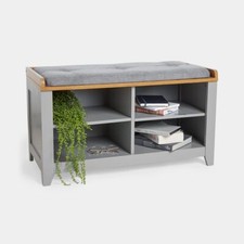 Grey Hallway Storage Bench
