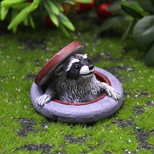 Miniature raccoon figurines - miniature,