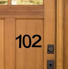 Stick-On House Numbers - No 102 - Satin Black - 10cm - Door, Fence, Gate