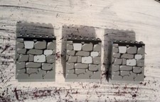 lego Castle pirates panel 4x6x6 sloped stone pattern dark bluish gray 3 pieces