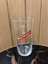 Red Stripe Pint Glass