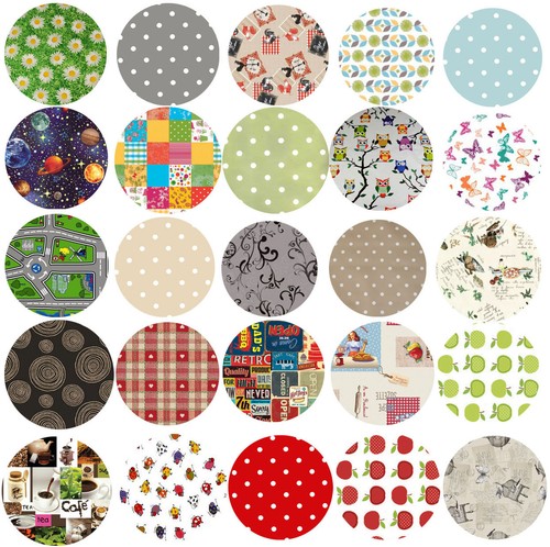 Wipe clean tablecloth round - clean,