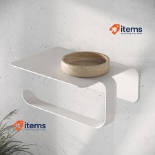 KAZAI.® Leif Design Toilet Roll Holder with Shelf No Drilling (Self-Adhesive)