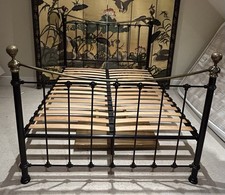 Black And Brass 5ft Bed Stead