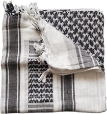 Black and White Palestinian Shemagh Scarf Desert Arab Tactical Army Keffiyeh