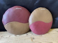 Vintage Pair Poltrona Frau Leather Cushions Ying Yang Rare Unusual Back Seat 