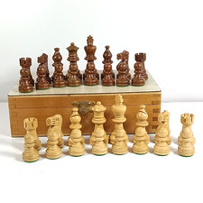 Vintage Wooden Chess Pieces