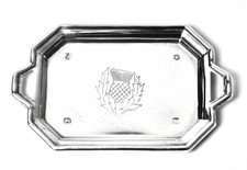 Vintage Sterling Silver Card or Pin Tray Sheffield 1972 by Cooper Brothers