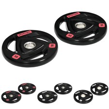 SPORTNOW Set 2 Dischi Pesi in Acciaio Rivestimento in Gomma per Bilanciere