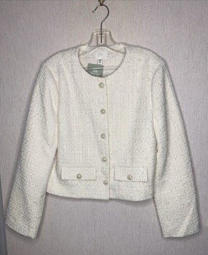 Boucle jacket white tweed - white,