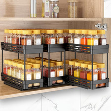 Pull Out Spice Rack Organizer for Cabinet, 3 Packs Slide Out Spice Racks Organiz