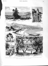 Old Antique Print 1882 Queen