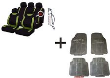 CARNABY GREEN Universal CAR SEAT COVERS PROTECTORS+RUBBER MATS GENUINE FOOT WELL
