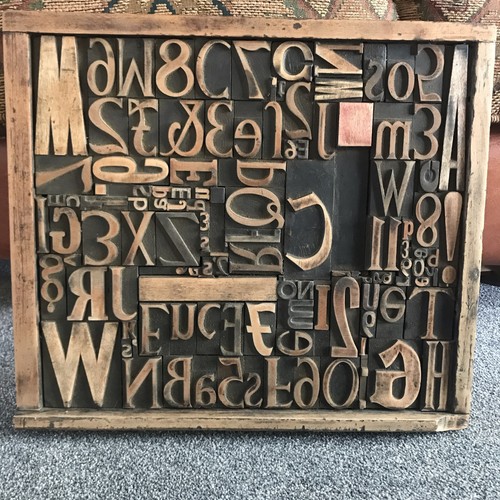 Old wooden printers press - old,