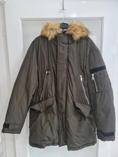 Zara Man Parka style Coat in size Medium, Green, new with Tag