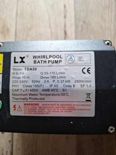 Tda50 whirlpool bath pump - tda50,