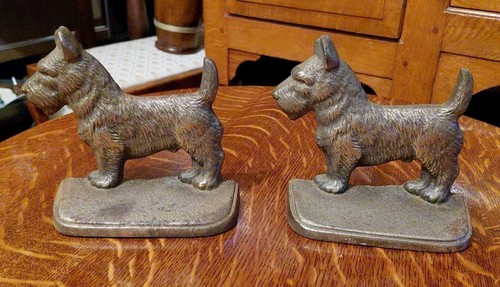 Pair cast iron scotty dog - cast,