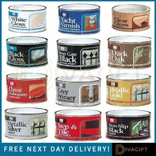 GLOSS FINISH NON DRIP PAINT TIN VARNISH EXTERIOR INTERIOR HARD DRYING NEW 180ML 