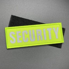 Security Patch Yellow Hi Vis Reflective Hook & Loop Vest Jacket Coat Bag Badge