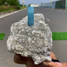 1.55LBRare!! Natural beautiful Aquamarine with Mica Crystal SpecimenRoughCrystal