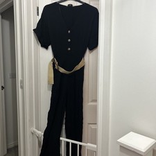 F&F Black Belted Jumpsuit - Size 16 - BNWT