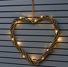 Solar Powered Wicker Heart