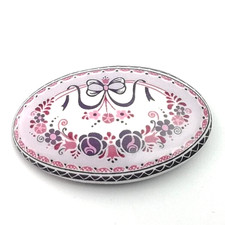 Vintage Michaela Frey Enamel Brooch Art Nouveau Style Floral Austrian Jewelry