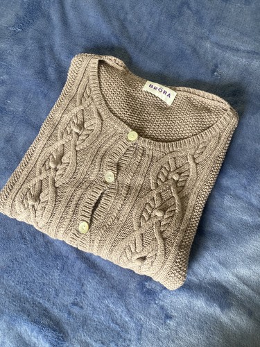 Brora cable knit brown - brora,