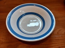 Vintage Blue & White Staffordshire Chef Ware Large Fruit Bowl / Serving Dish