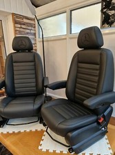 Mercedes Sprinter/VW Crafter Van Seats 2006-17 REAL LEATHER DOUBLE ARMRESTS 