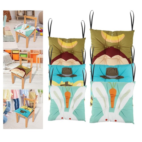 Seat cushion cartoon with - cartoon, ties