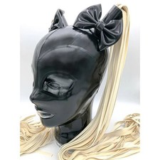Womens Latex Hood with Wig and