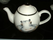 ARTHUR WOOD 2 CUPS TEAPOT 1 PINT HIPPOPOTAMUS BACK TO FRONT SELL 4 CHARITY