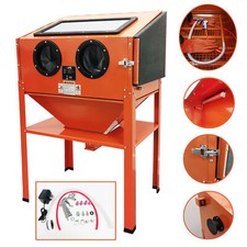 M2S Sand Blasting Cabinet Abrasive Bead Grit Blaster Sandblaster 220L Orange