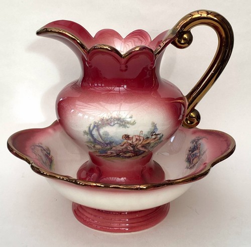 Vintage ceramic jug bowl - &,