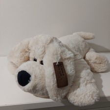 Rare Anna Club Plush White Dog Soft Toy 12" Leather Tag