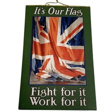 Original WW1 British Army Recruiting Poster Its Our Flag FIGHT FOR IT Union Jack
