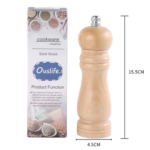 16cm wooden salt and pepper - salt,
