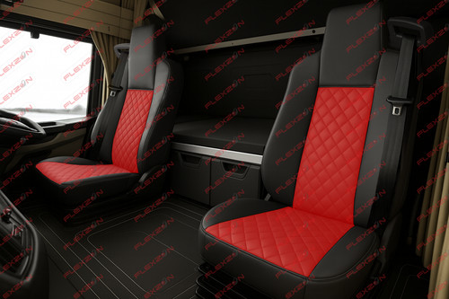 Leather seat covers red - leather,