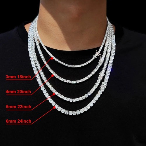 Iced out tennis chain row - iced,