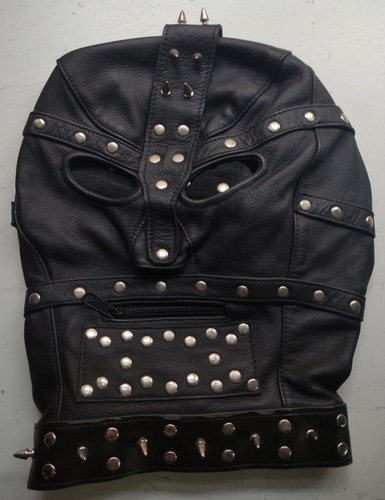 Black leather gimp mask - black,
