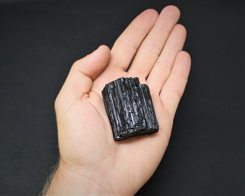 Rough black tourmaline rod - rough,