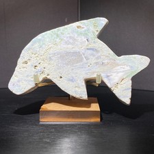 154G Natural agate fish crystal Hand carving energy healing