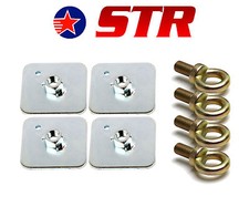 Racing Harness/Seat Belt Mounting Back Plate + eyebolt FIA Approved x 4 Pieces 