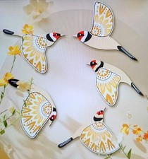 5 FLYING BIRDS 2D rustic Vintage Wooden WALL HANGING Decor Sweet Items See Pics