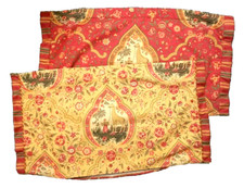 Vintage French Country Double Sided King Size Pillow Shams Zarafa Giraffe RARE