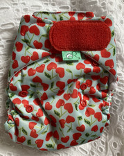 NEW Red Cherry Heart Tots Bots Baby washable Nappies 8lbs to 35lbs Easy fit