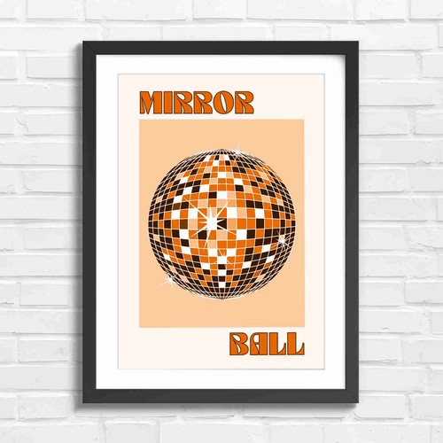 Disco mirror ball pop art - disco,