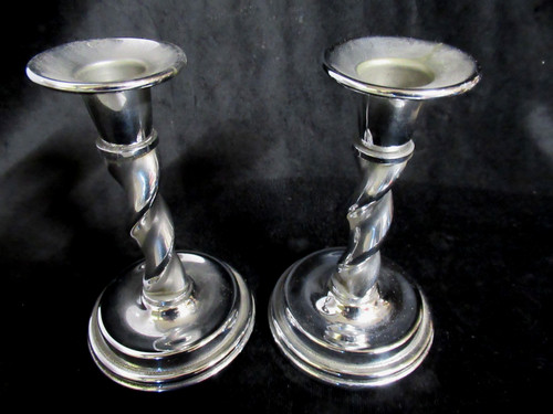 Pair silver metal chromed - pair, of